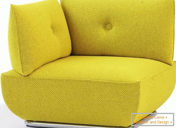 Yellow corner armchair in a modern style