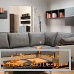 Gray interior with orange decor