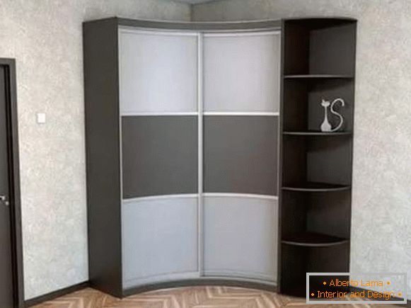 Photo of a modern corner cabinet in the bedroom