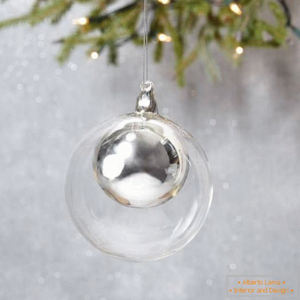 Transparent Christmas ball with toy inside
