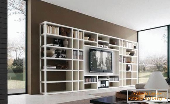 High shelves for a modern living room