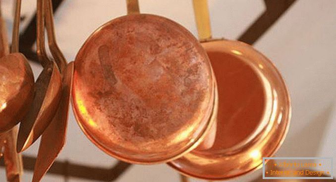 Decorative elements made of copper