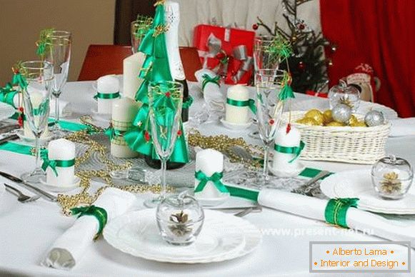 New Year's table - ideas of decorating and serving on 30 photos