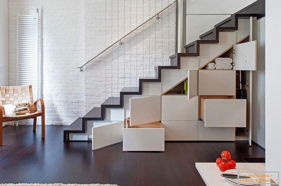 Storage system under the stairs