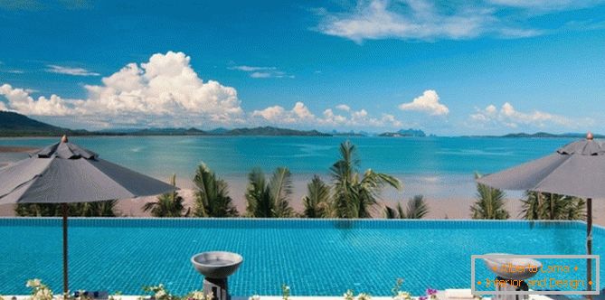 Amazing view from the terrace of a villa in Phuket, Thailand
