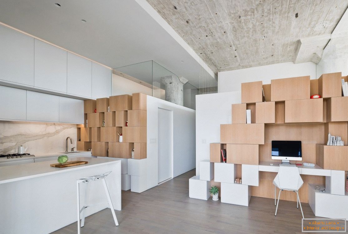 Kitchen and cabinet at the mansard