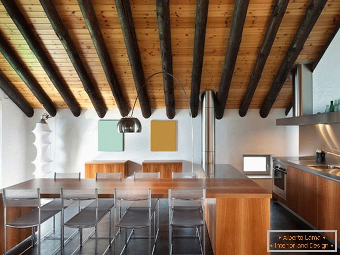 Dining room in the attic