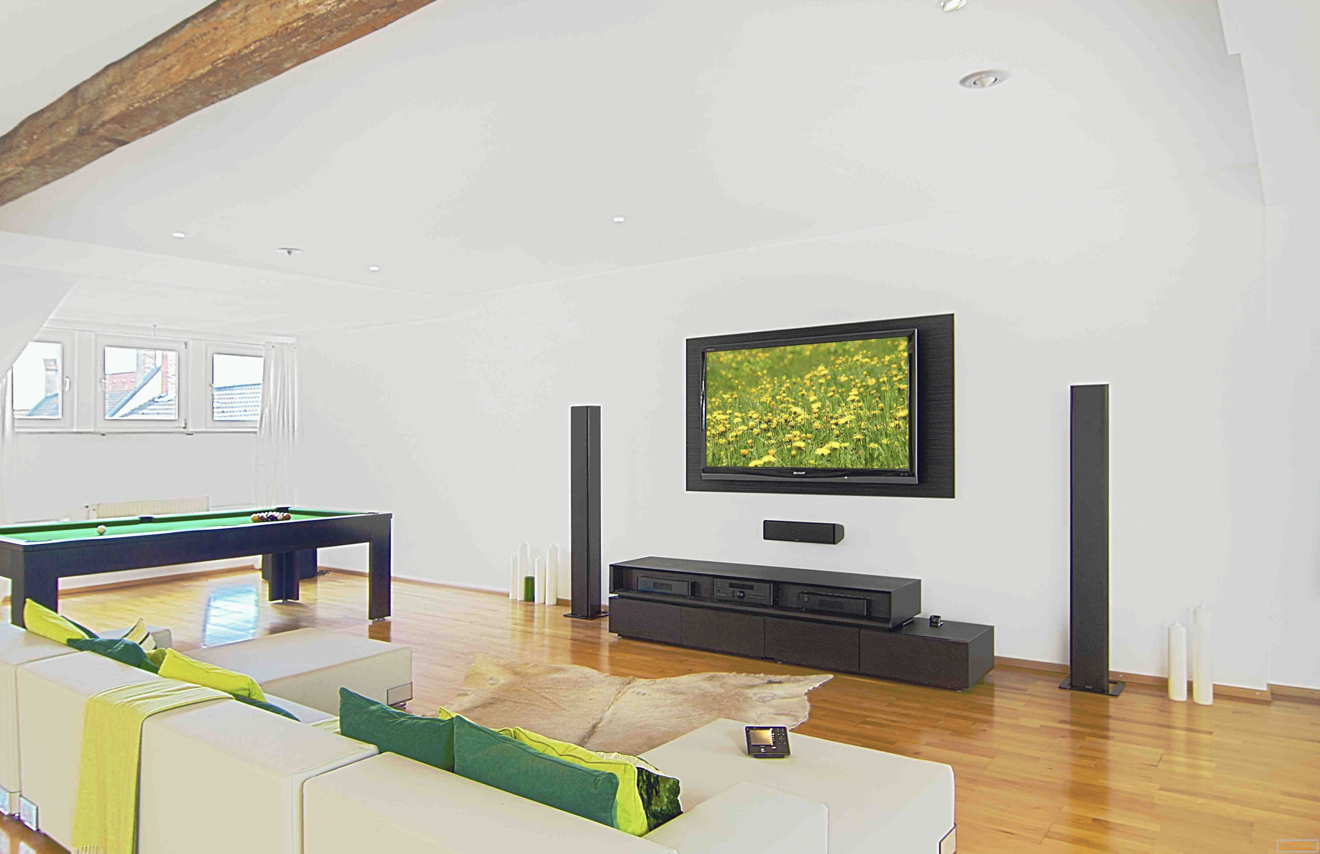 Living room in the attic