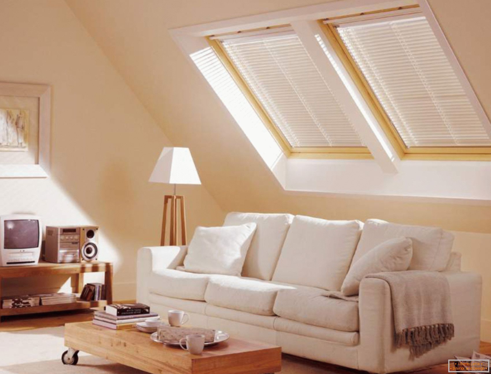 Living room in the attic