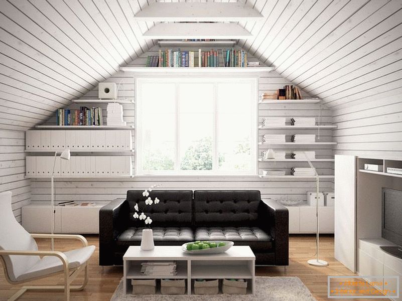 Living room in the attic