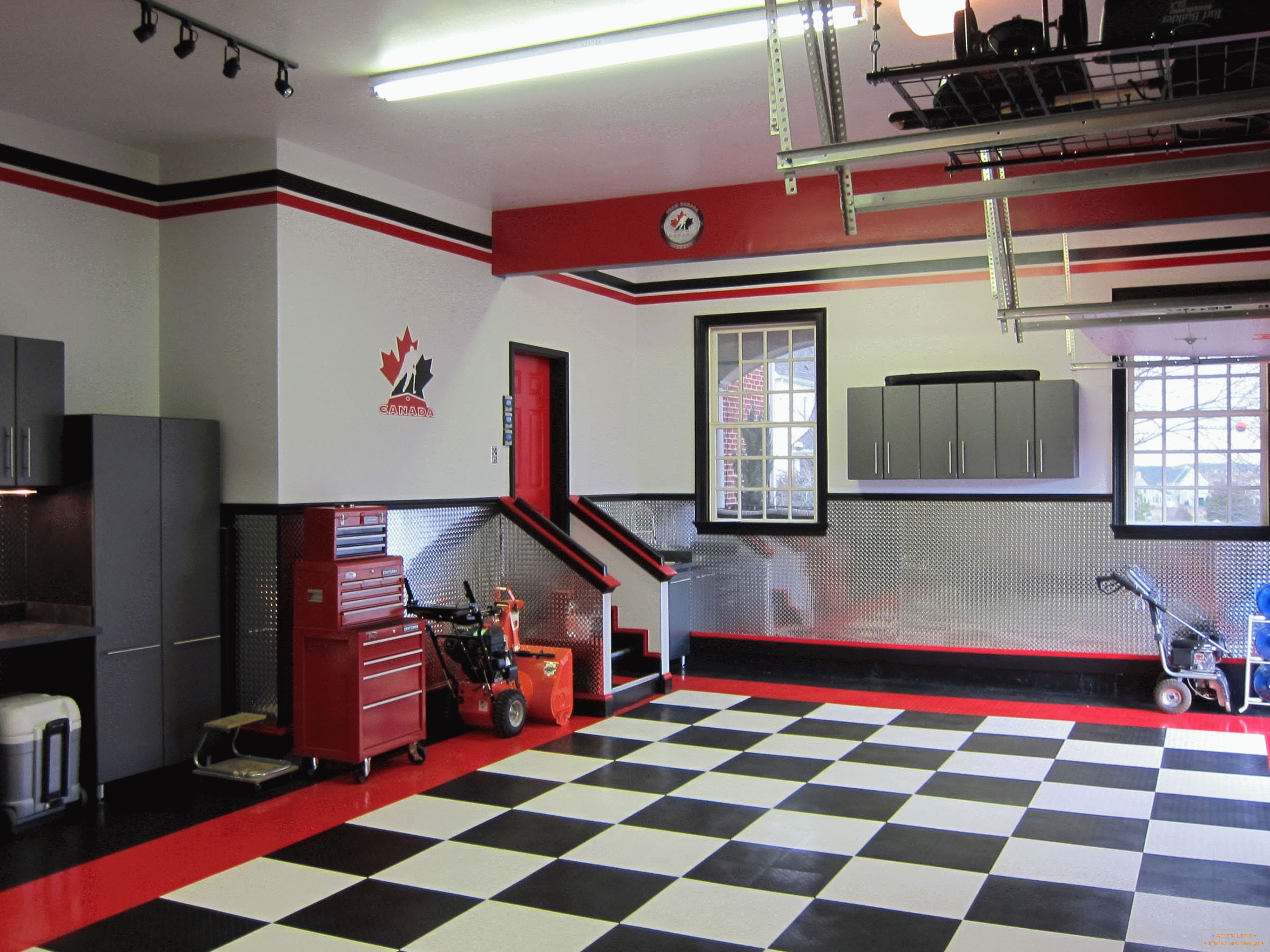 Bright interior of the garage