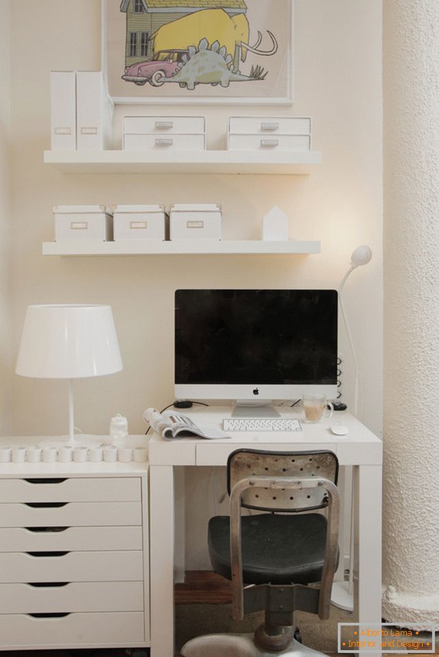 White furniture in the office
