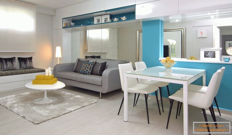 Scandinavian style one-room apartment
