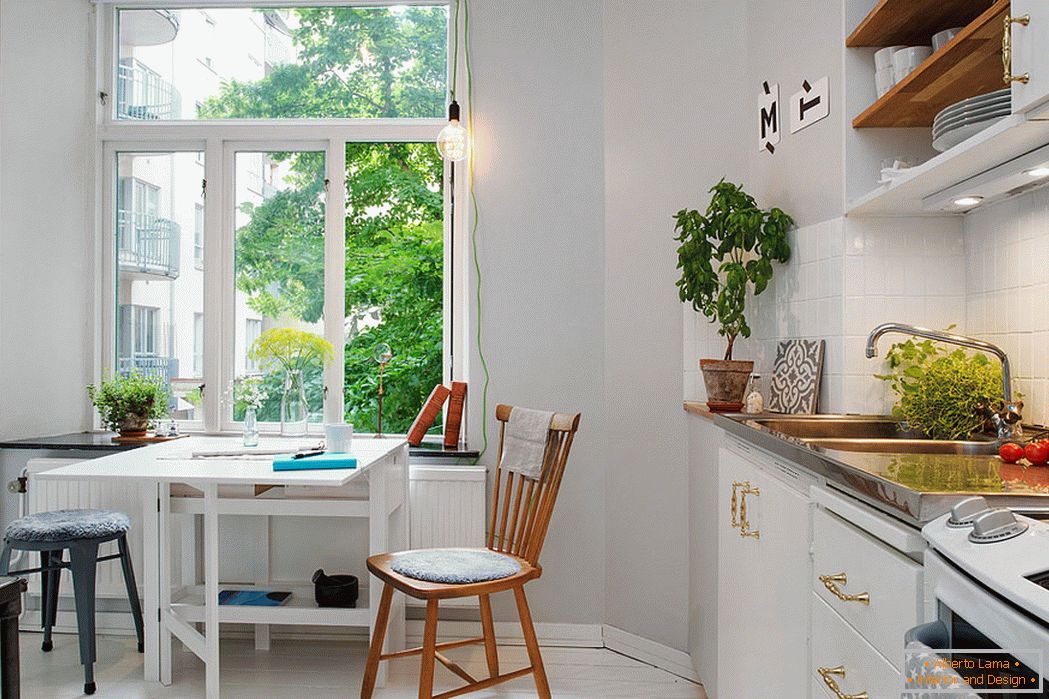 Dining area in a small kitchen