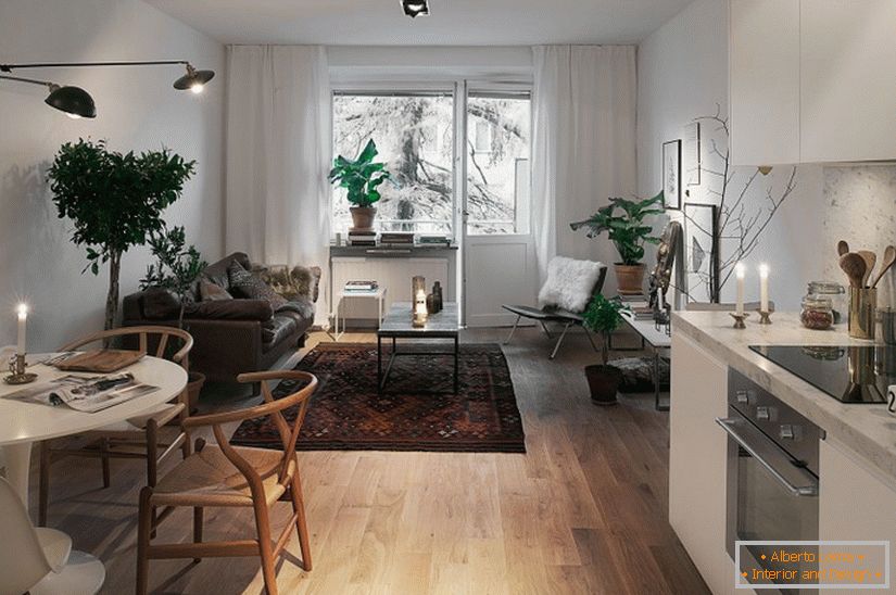 Interior design of an apartment in Sweden