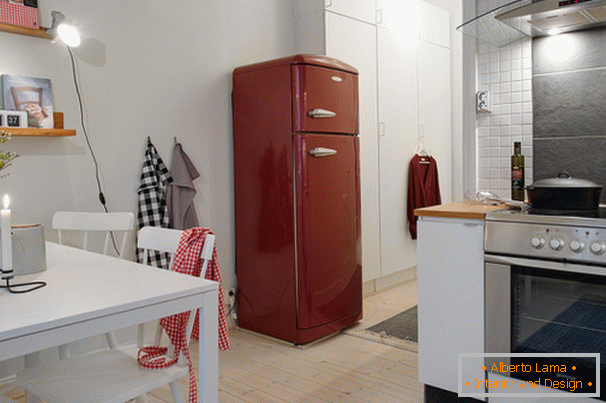 Kitchen of a small apartment in Scandinavian style