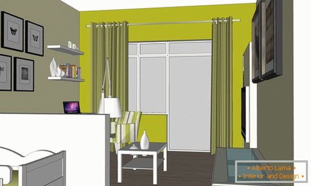 The layout of a two-room apartment