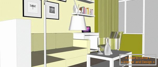 The layout of a two-room apartment