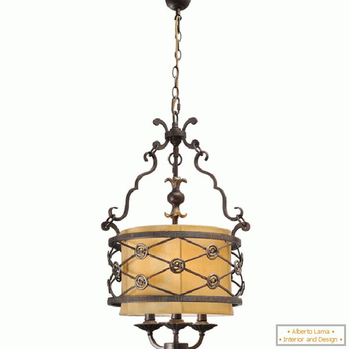 Chandelier without signs of luxury will decorate any provincial house or living room in