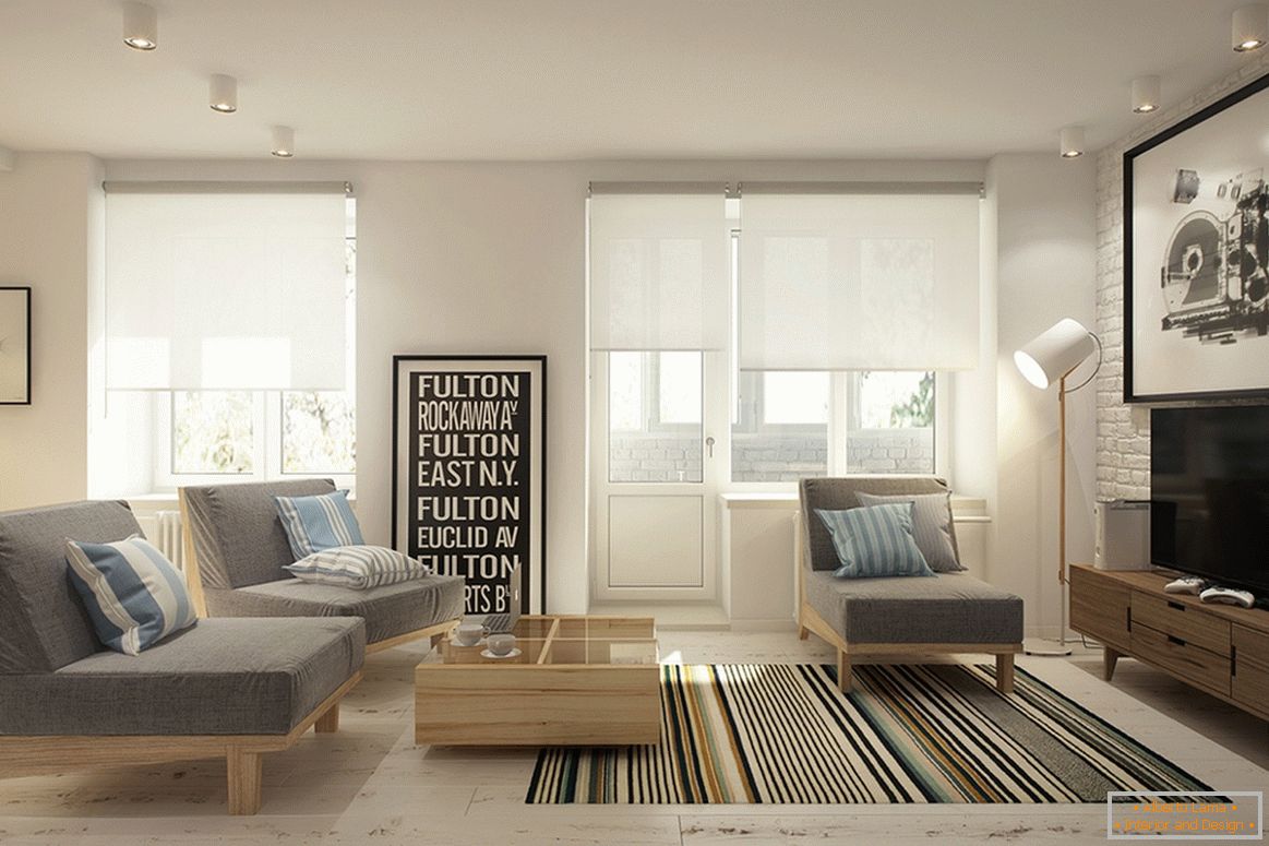 Design of a small studio apartment in Scandinavian style - фото 2