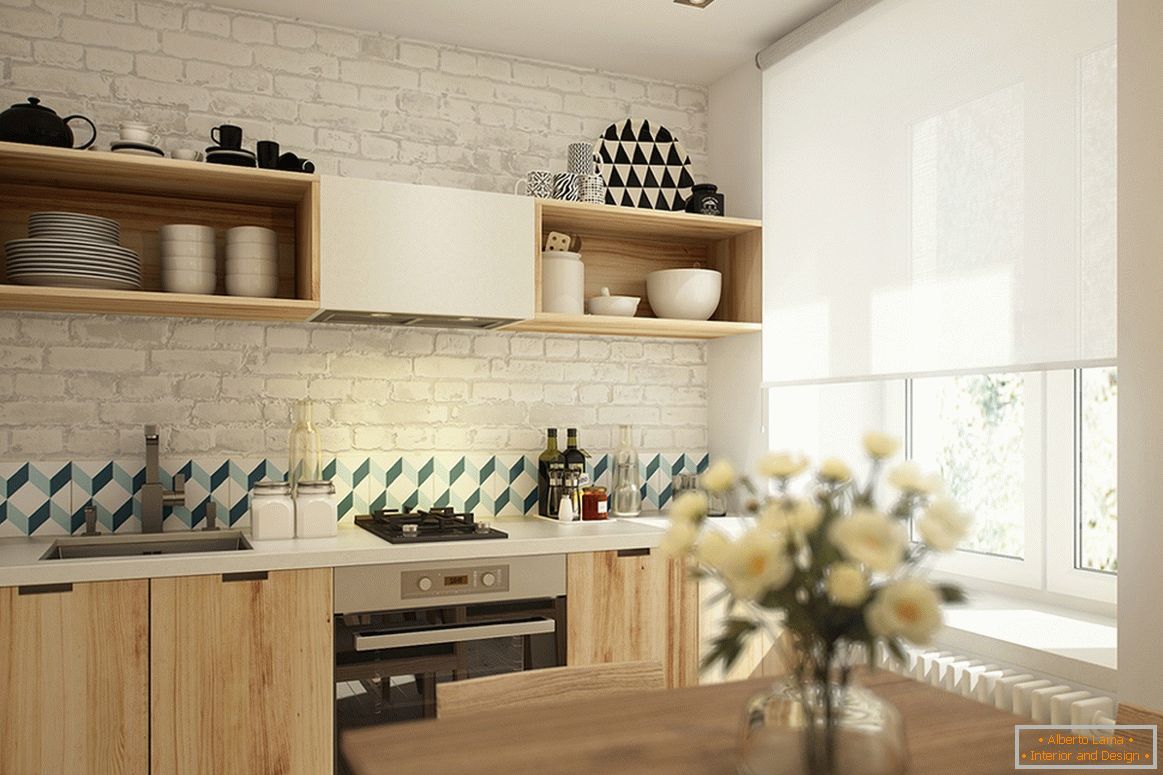 Kitchen in a small studio apartment