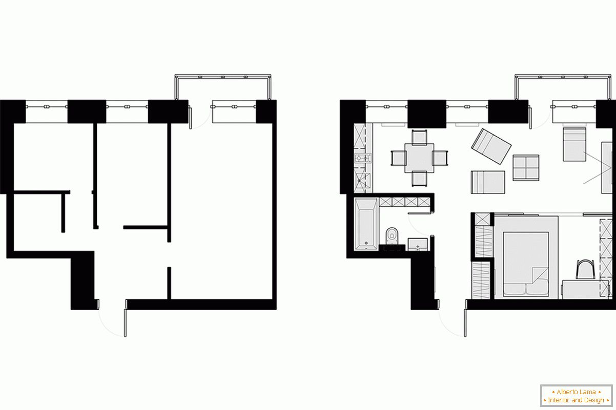 The layout of a small studio apartment - фото 2
