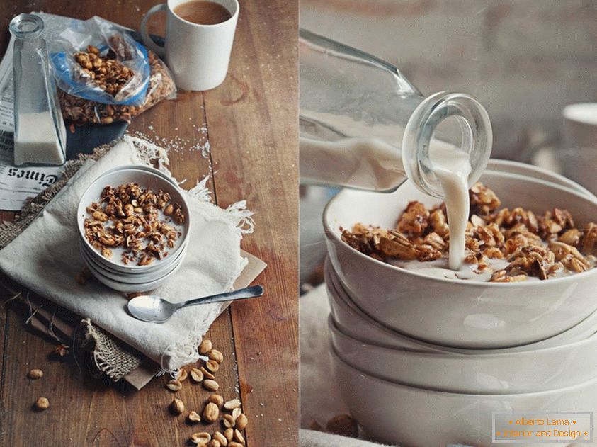 Vanessa Rees - light dairy breakfast with nuts and flakes