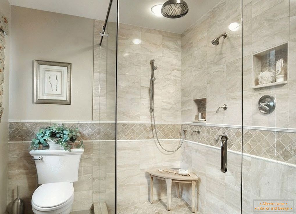 Bathroom design with shower cabin