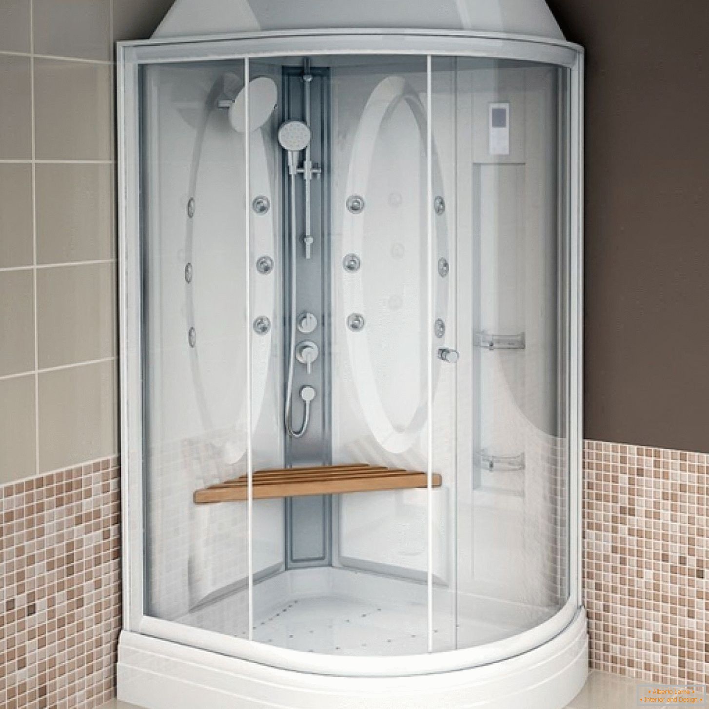 Shower cabin with seat