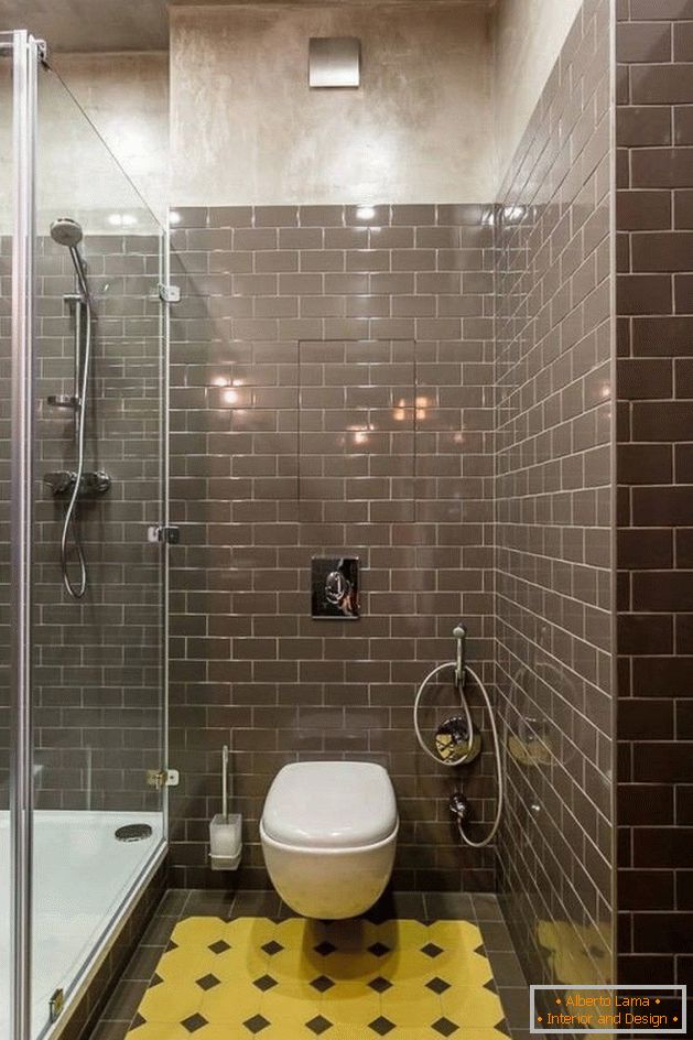 Bathroom interior with a shower cabin