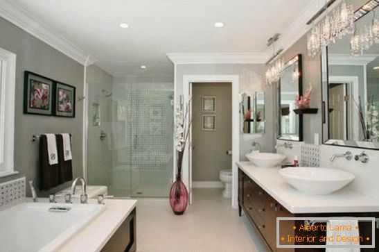 Stylish bathroom in a private house, photo