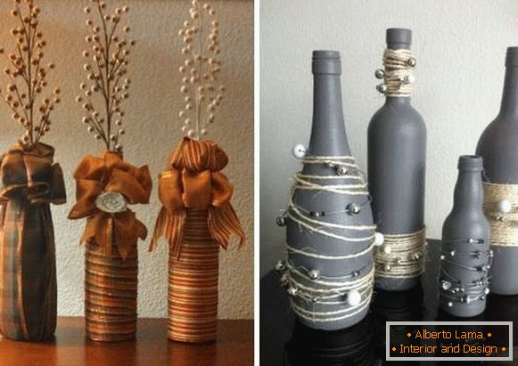 Vase from a glass bottle with your own hands - photos of the best ideas