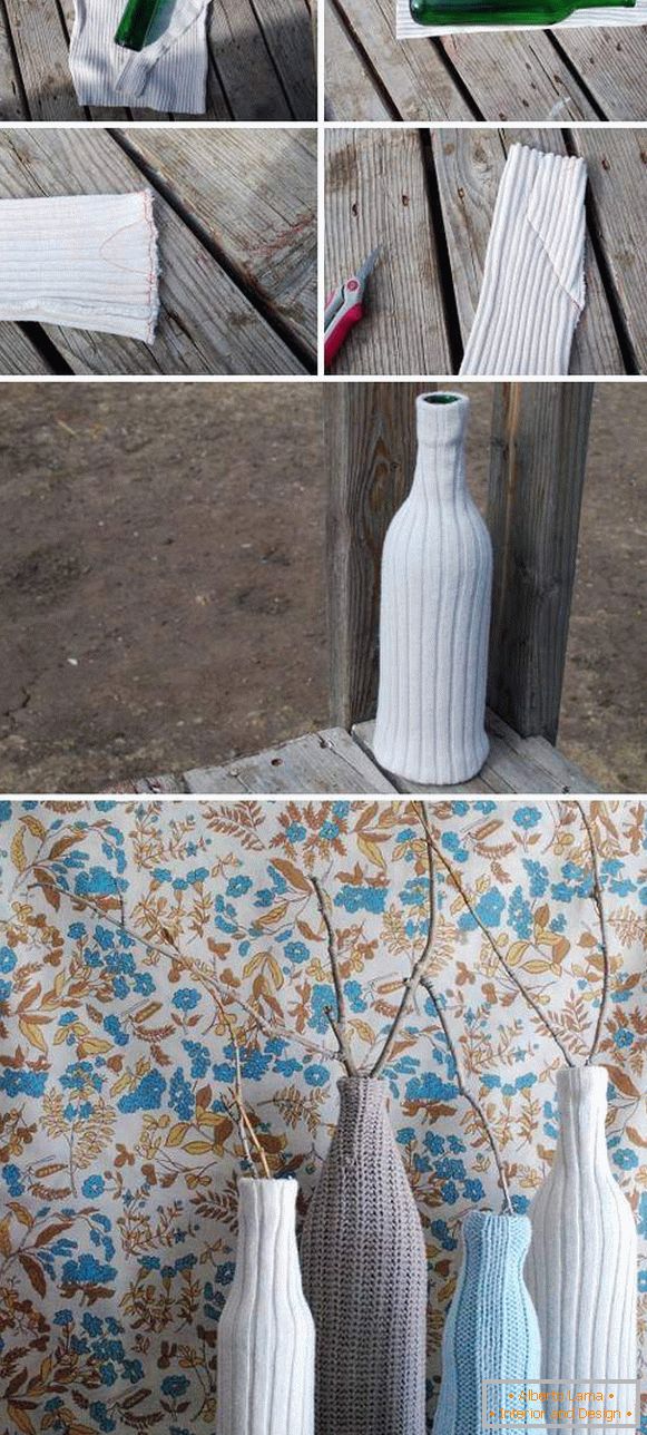 How to make a beautiful vase with your own hands from a bottle