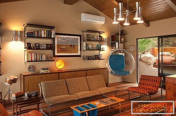Cozy living room in retro style