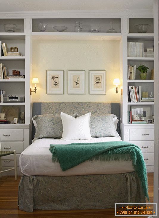 Murphy bed in a small bedroom