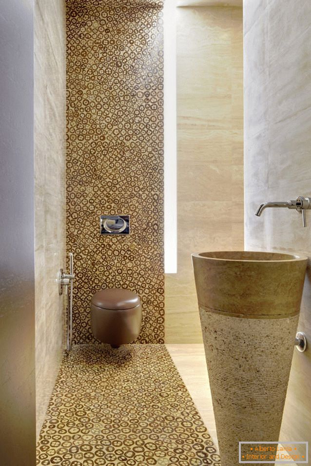 Design of guest bathrooms in fusion style