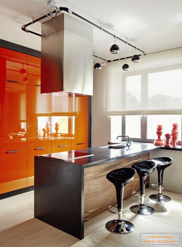 Kitchen design in fusion style