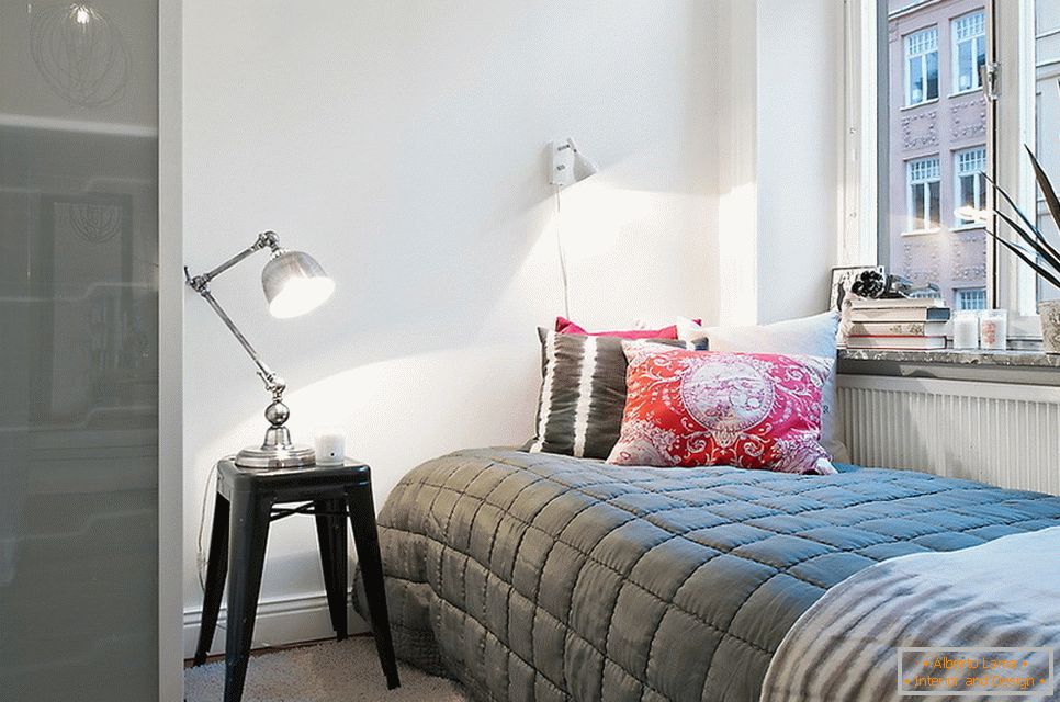 Bedroom interior in Scandinavian design style