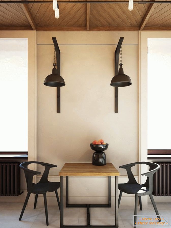 Sconce over the dining area
