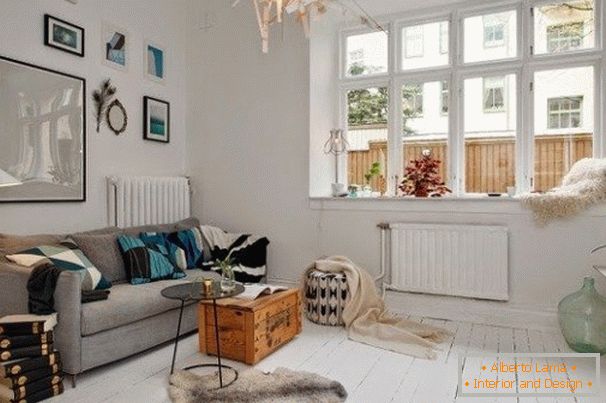 Interior of the living room in Scandinavian style