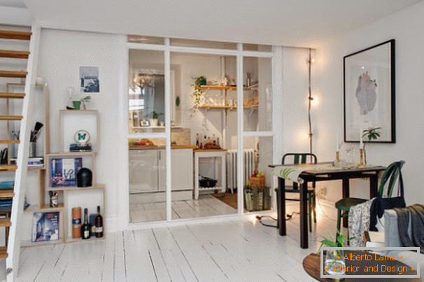 Studio apartment in Scandinavian style