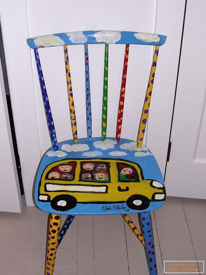 Colorful chair with a pattern