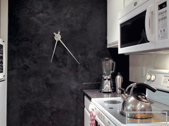 Black Venetian stucco in the kitchen photo