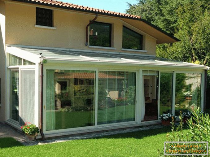 Glass attached to the house verandas