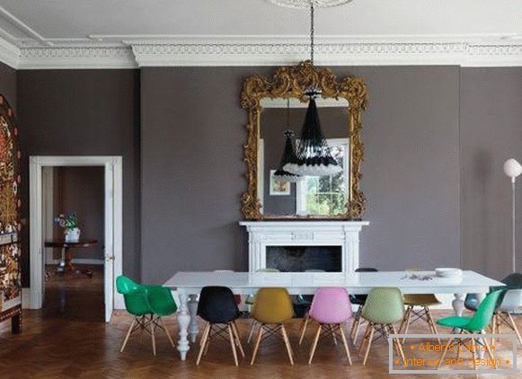 Bright interior with classic and modern decor