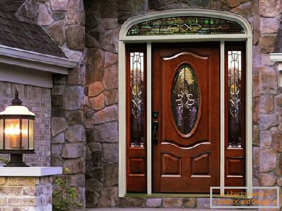 warm wooden front door to a private house, photo 5