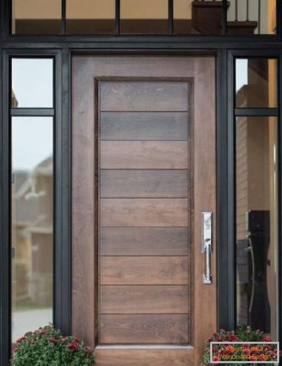 wooden entrance doors for a country house, photo 9