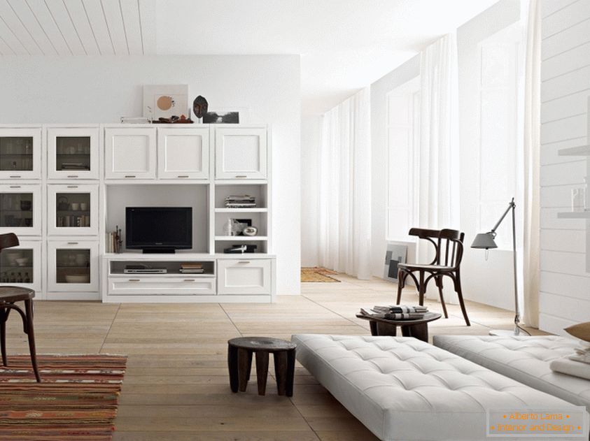 White furniture in the living room