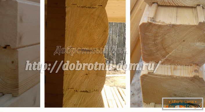 The modern building material is a profiled beam made of pine, a steeper and more expensive profiled glued beam.