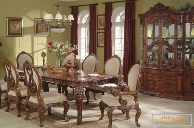 Antique dining table and chairs